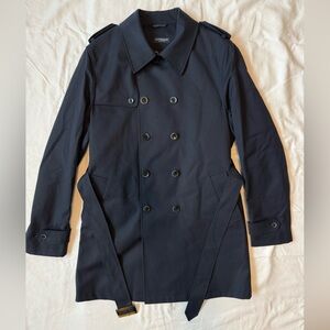 Men's Navy Double-Breasted Trench Coat